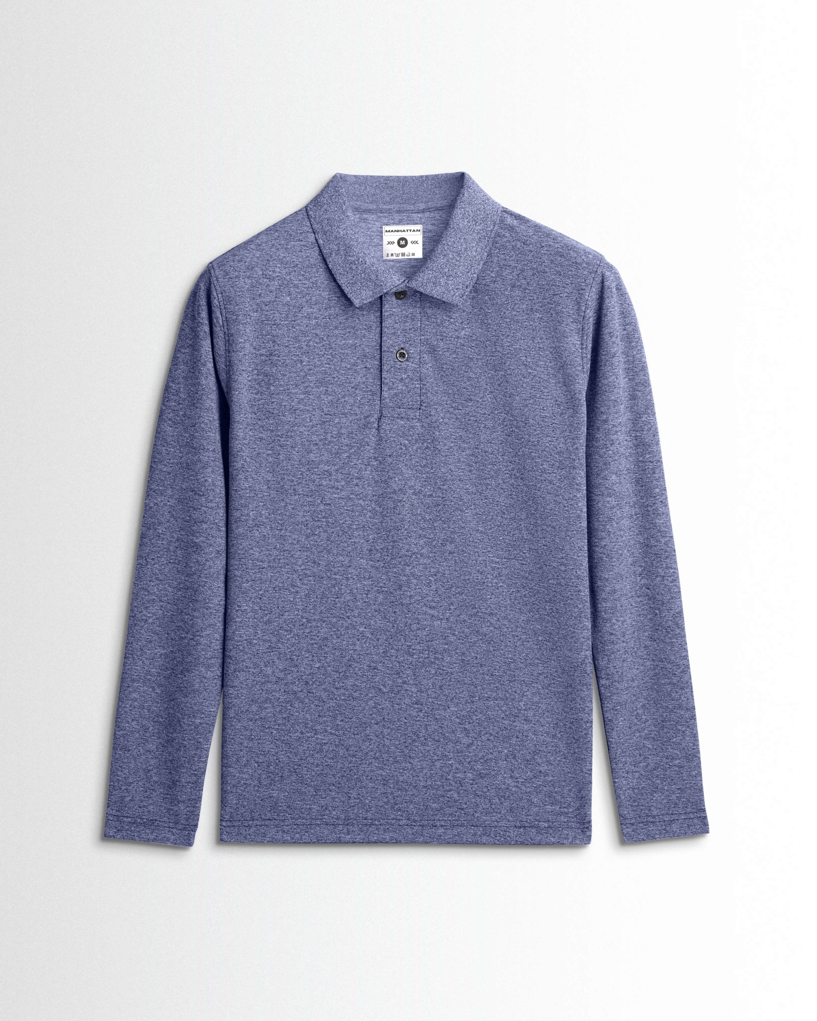 Active Wear Polo Full Sleeve Unisex Navy Melange