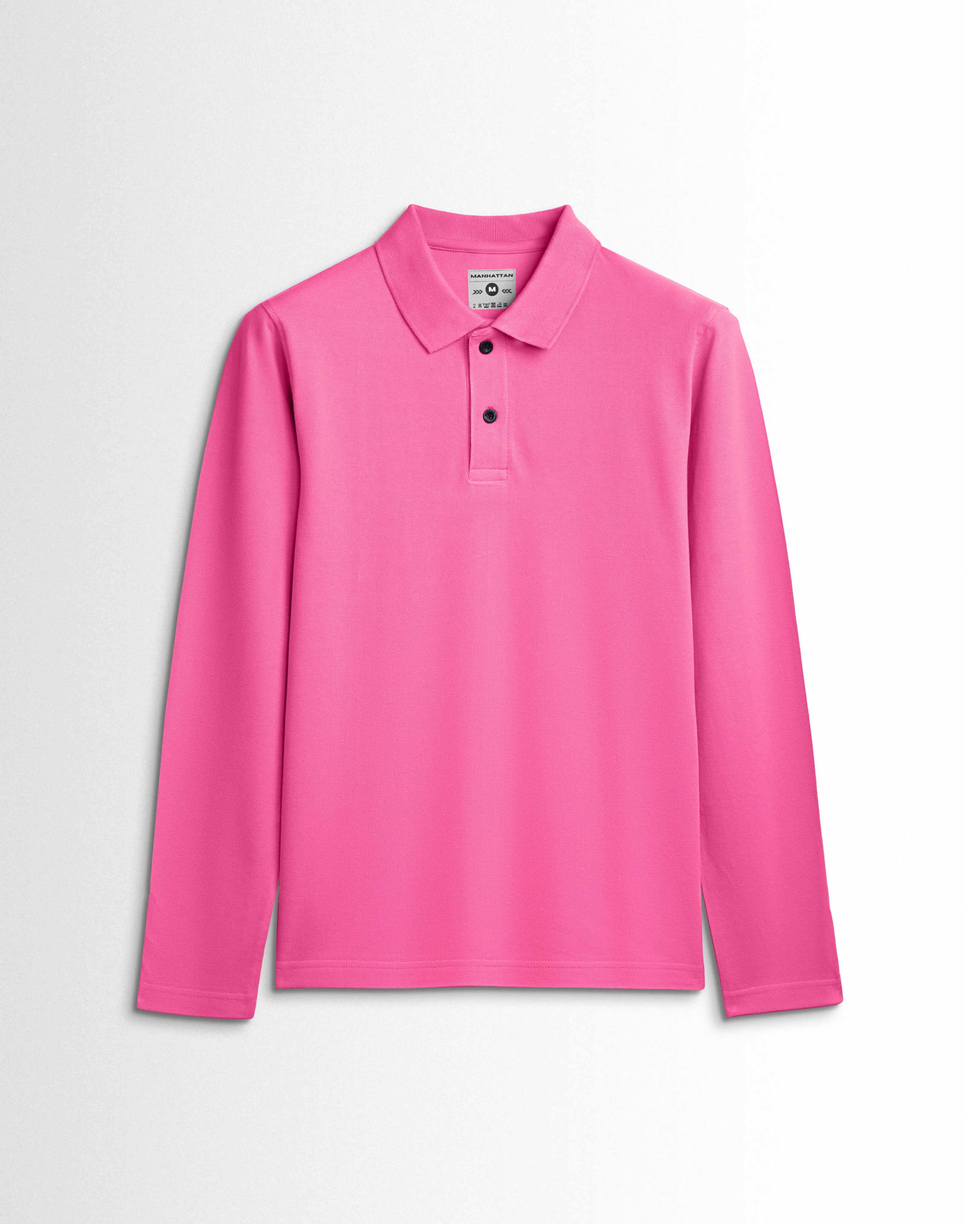 Cotton Polo Full Sleeve Unisex Dark Pink Without Pocket