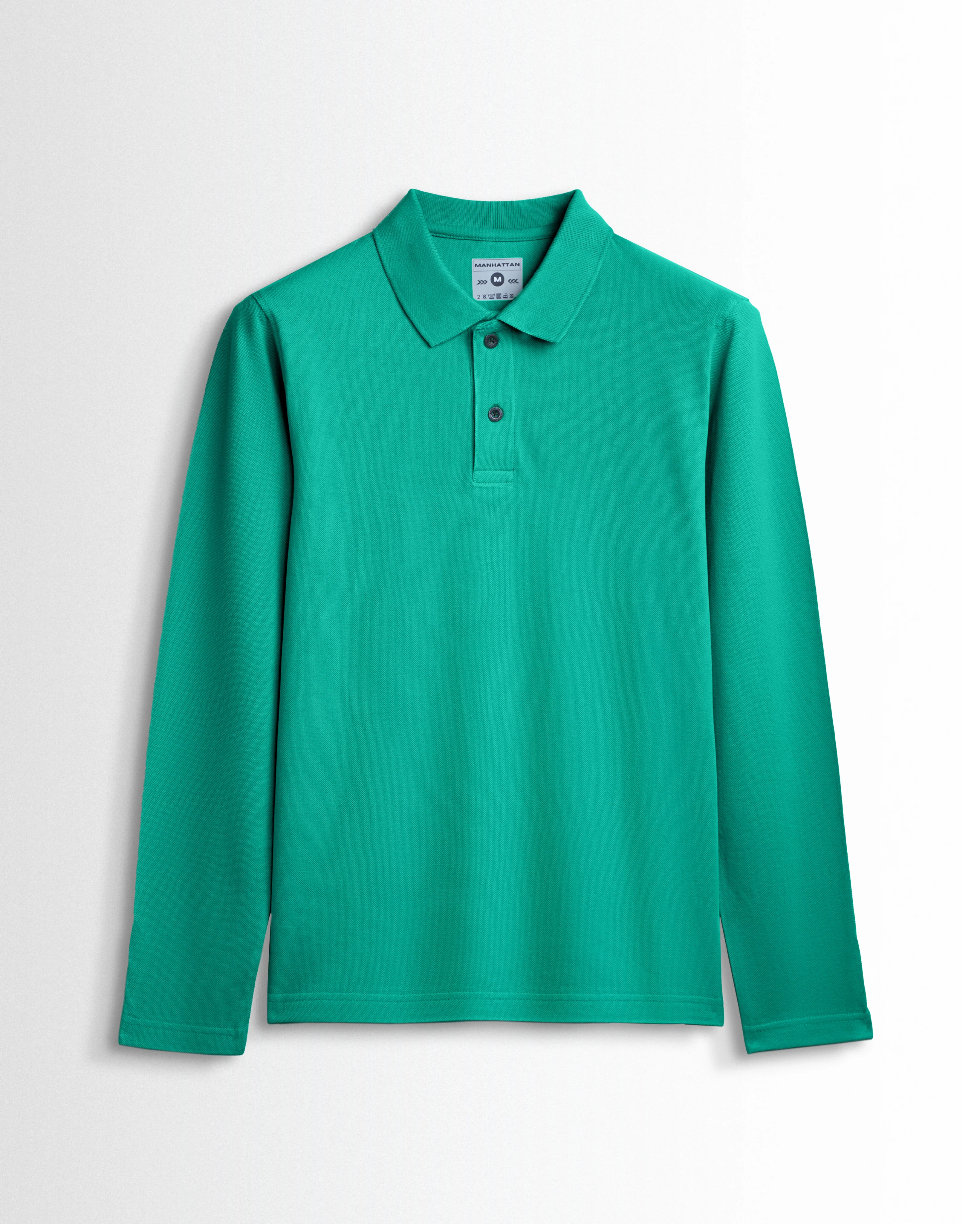Cotton Polo Full Sleeve Unisex Jade Green Without Pocket