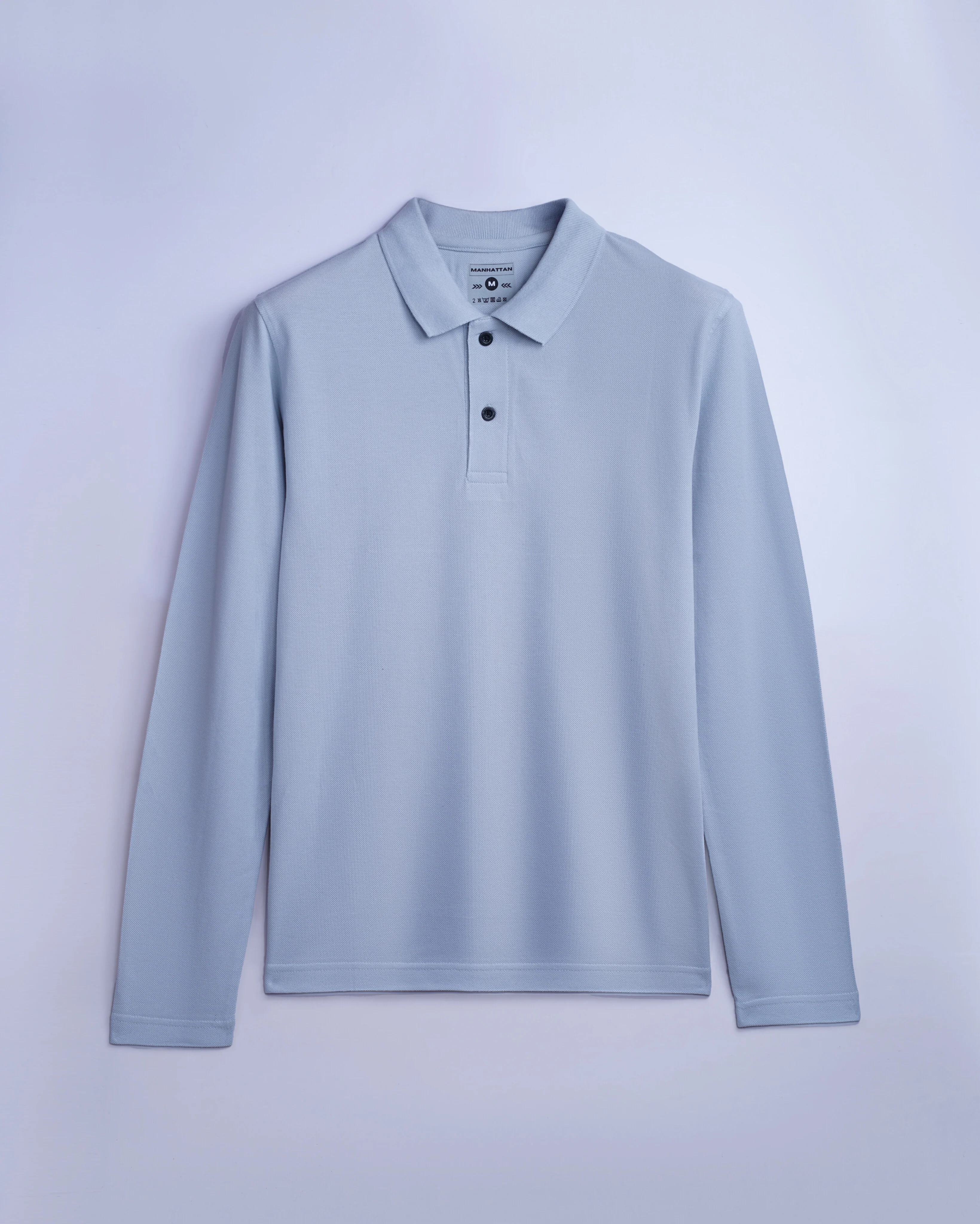 Cotton Polo Full Sleeve Unisex Pearl Grey Without Pocket