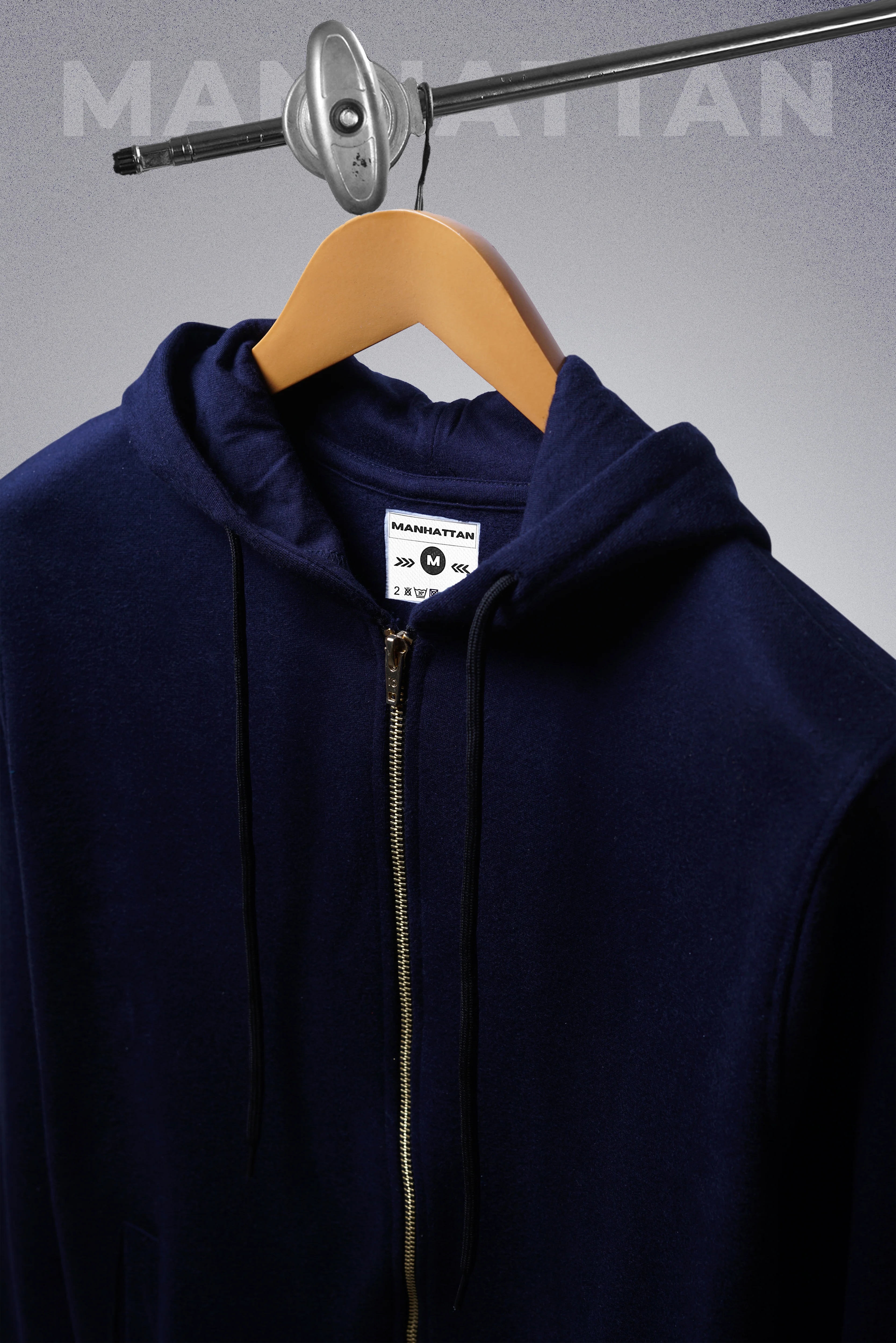 Premium Hoodies Zipper Unisex Navy - Image 3