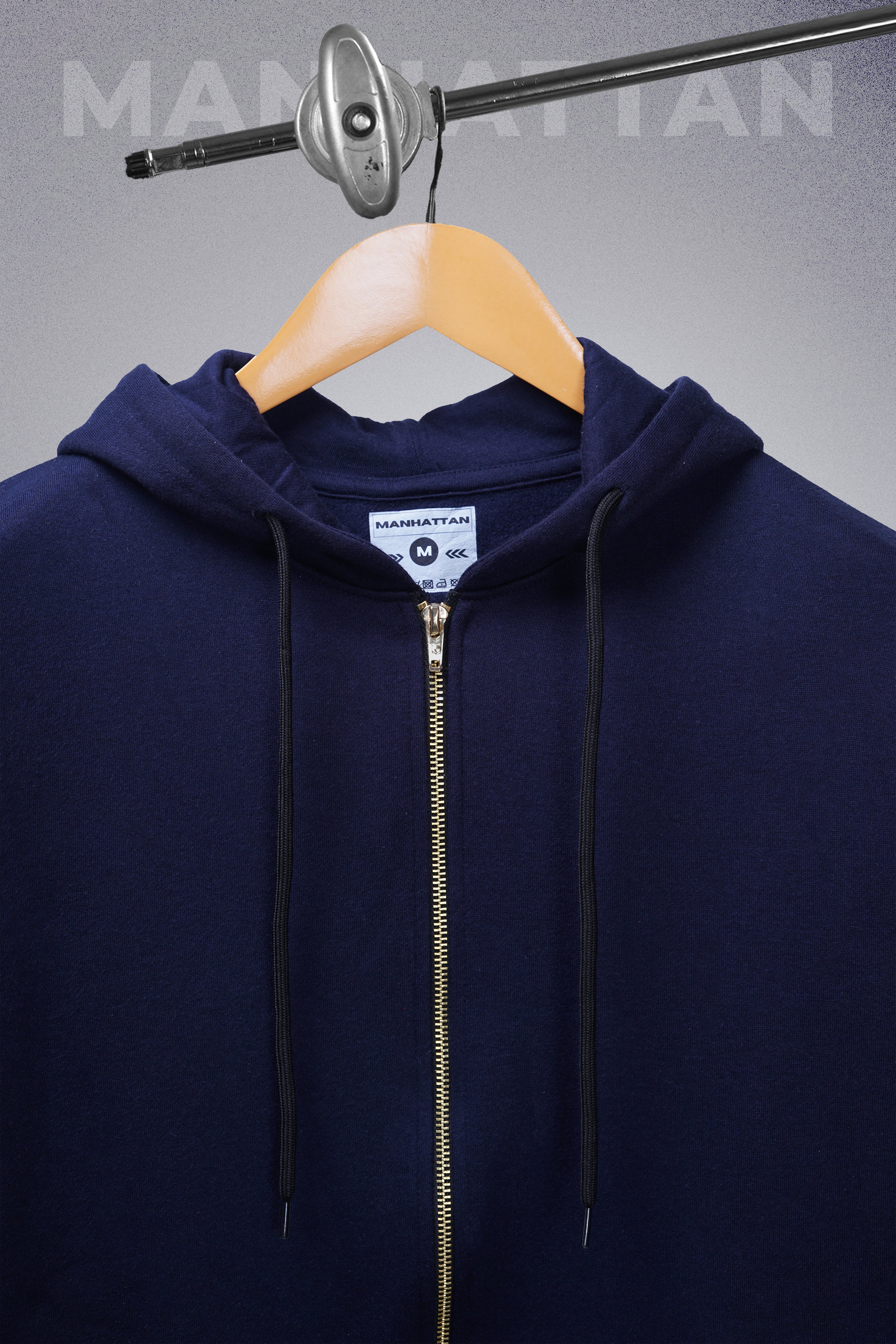 Premium Hoodies Zipper Unisex Navy - Image 4