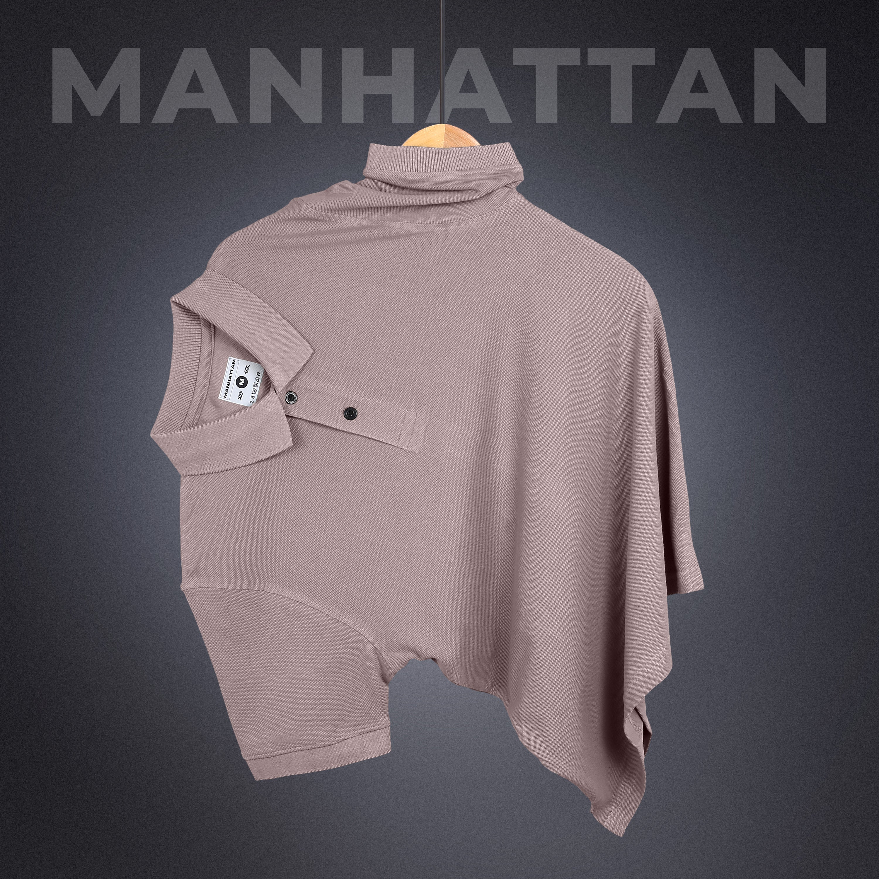 Pure Cotton Polo Plain T Shirts (Dusty Pink) Without Pocket