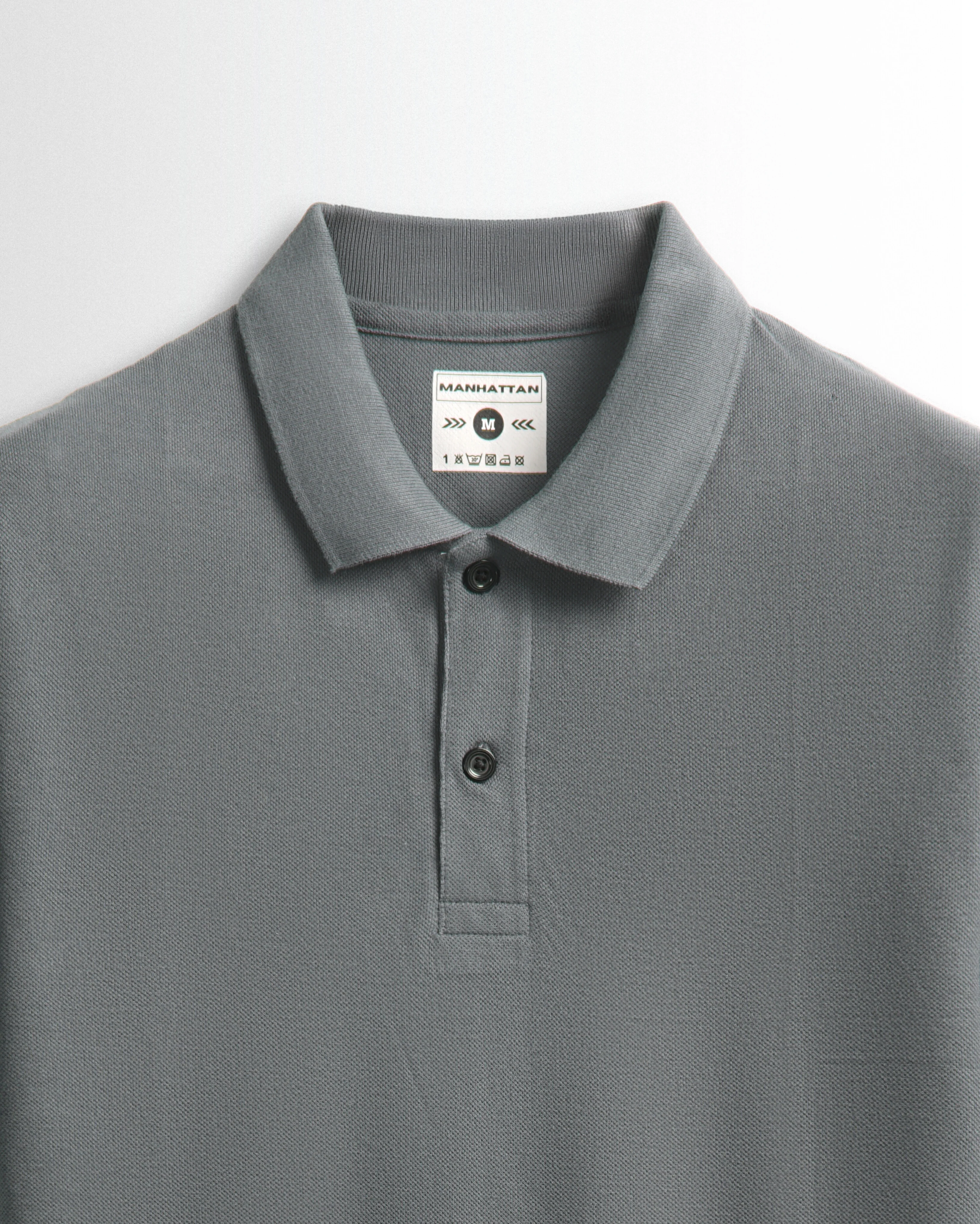 Pure Cotton Polo Plain T Shirts (Grey) Without Pocket