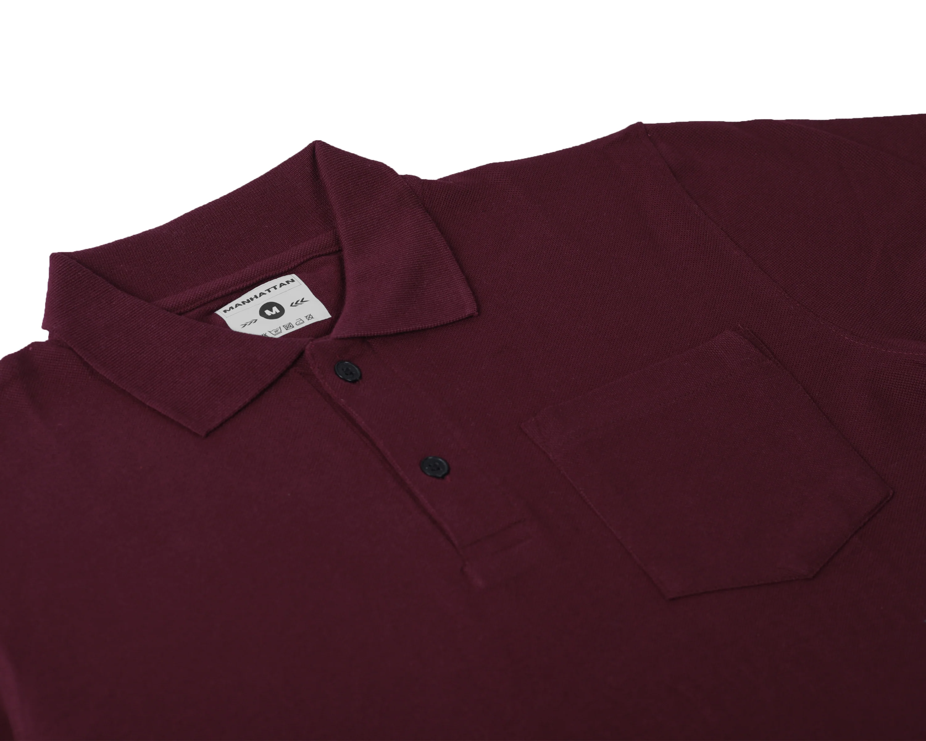 Pure Cotton Polo Pocket T Shirt (Maroon) - Image 2