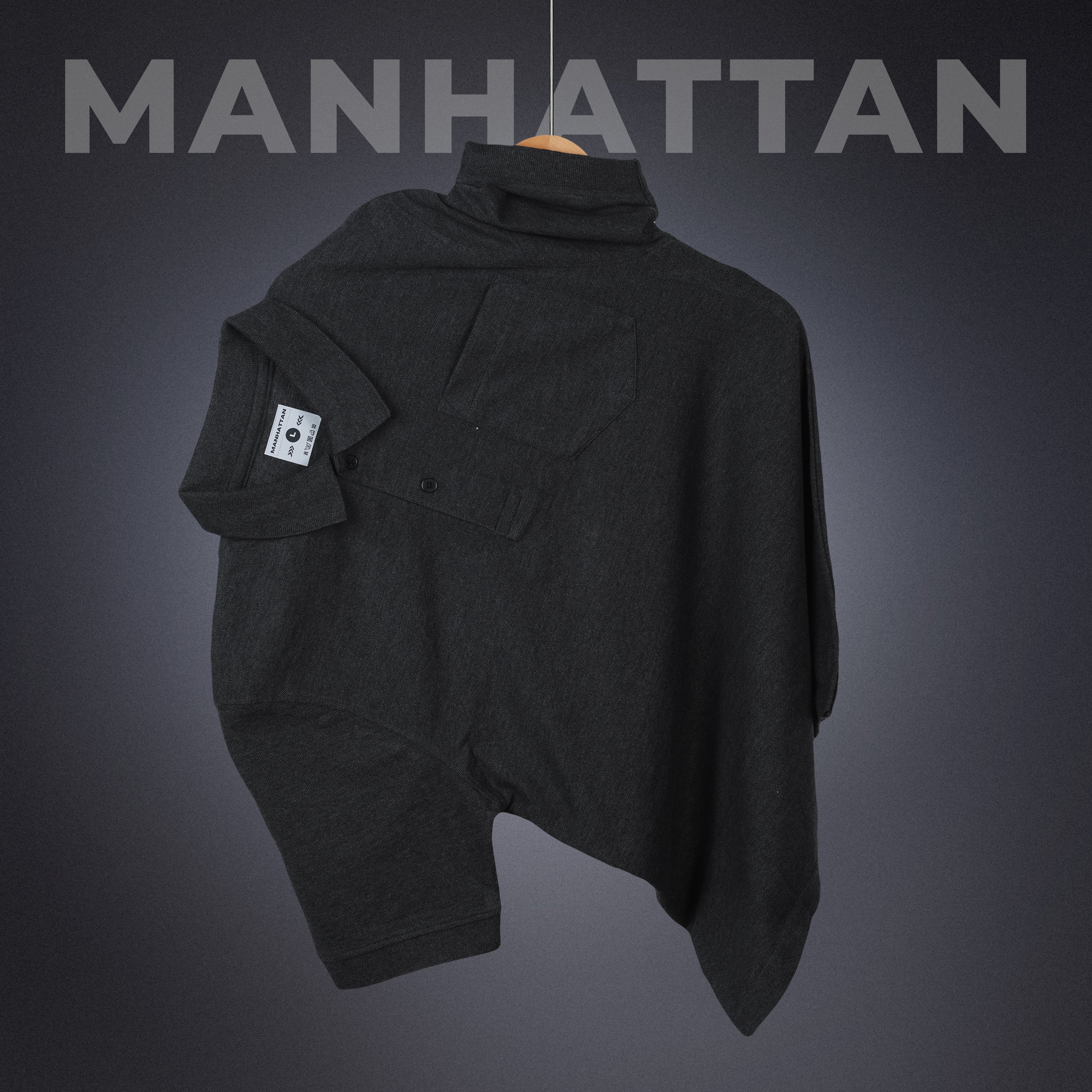 Rich in Cotton Polo Pocket T Shirts (Dark Grey) - Image 2