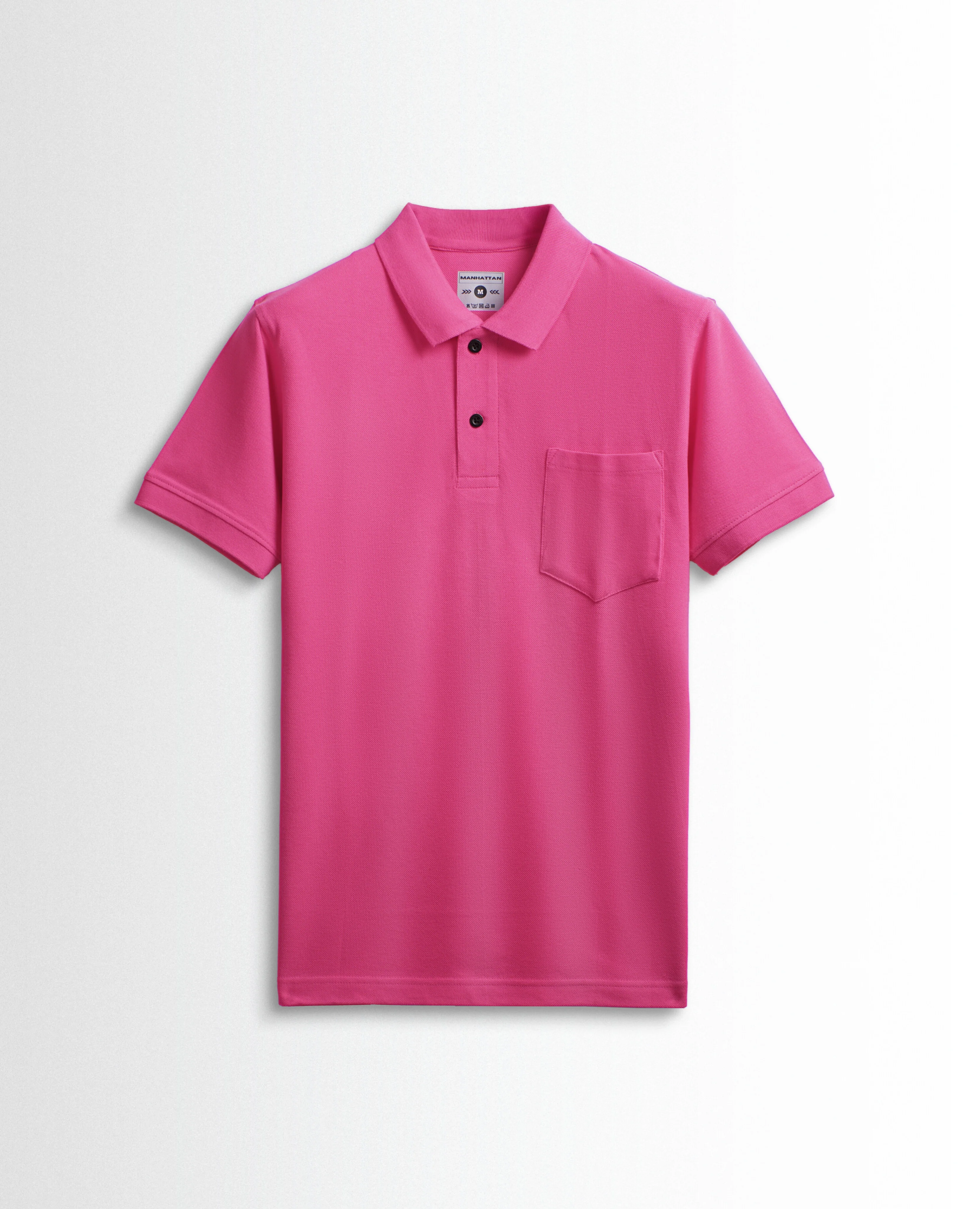 Pure Cotton Polo Pocket T shirts (Dark Pink) - Image 2