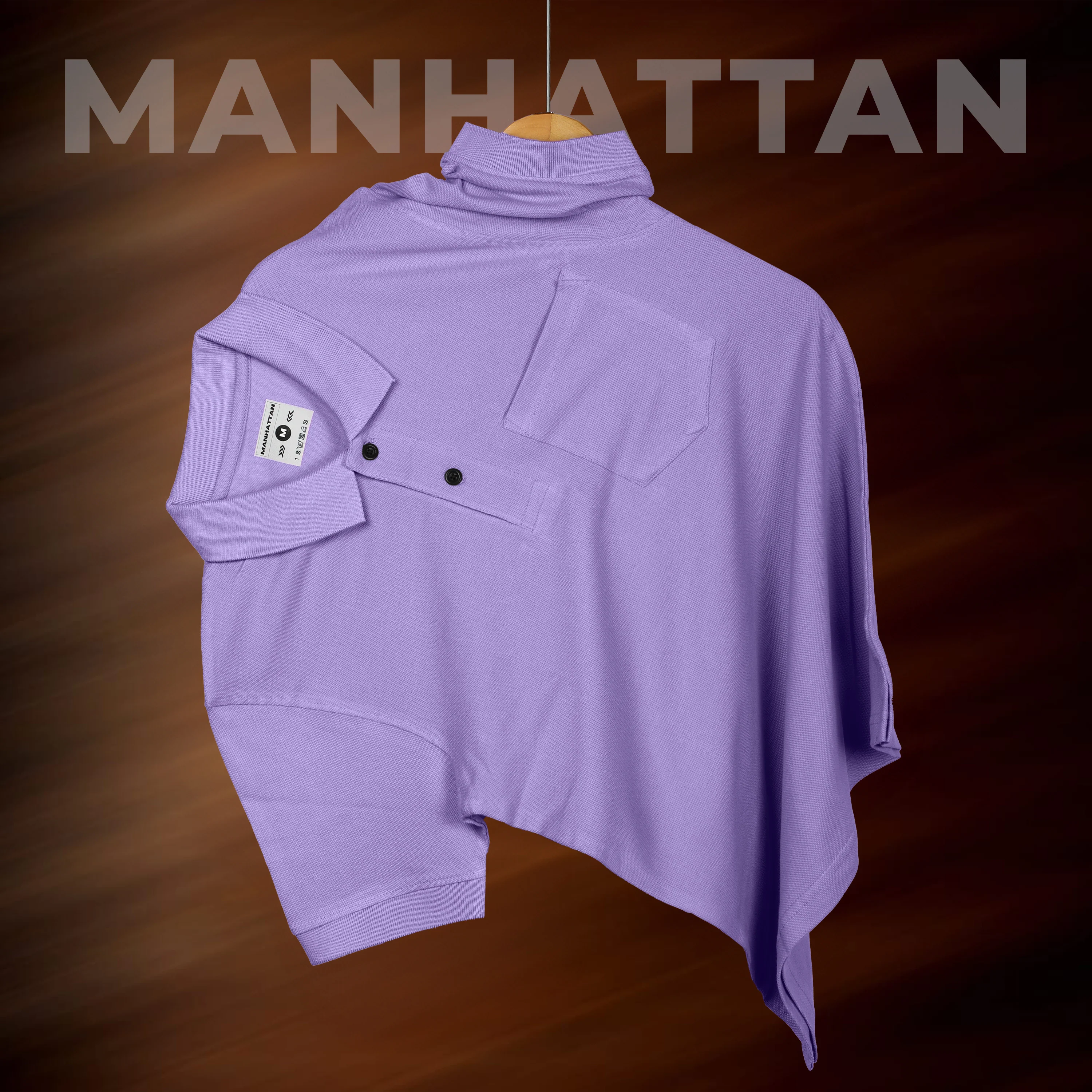 Pure Cotton Polo Pocket T shirts (Lavender) - Image 2