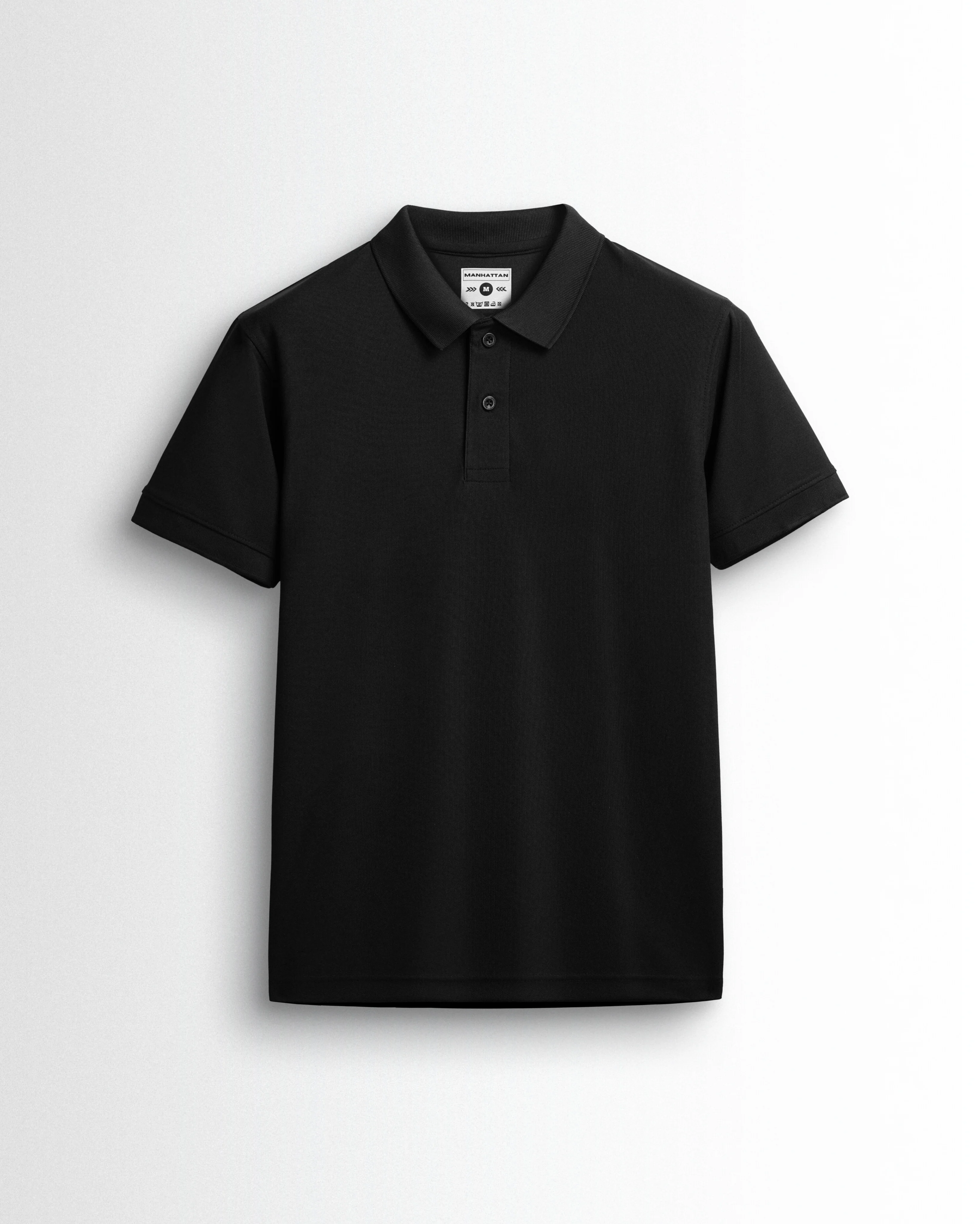 Sports Dry Fit Black Polo T Shirts (Micro Polyester)