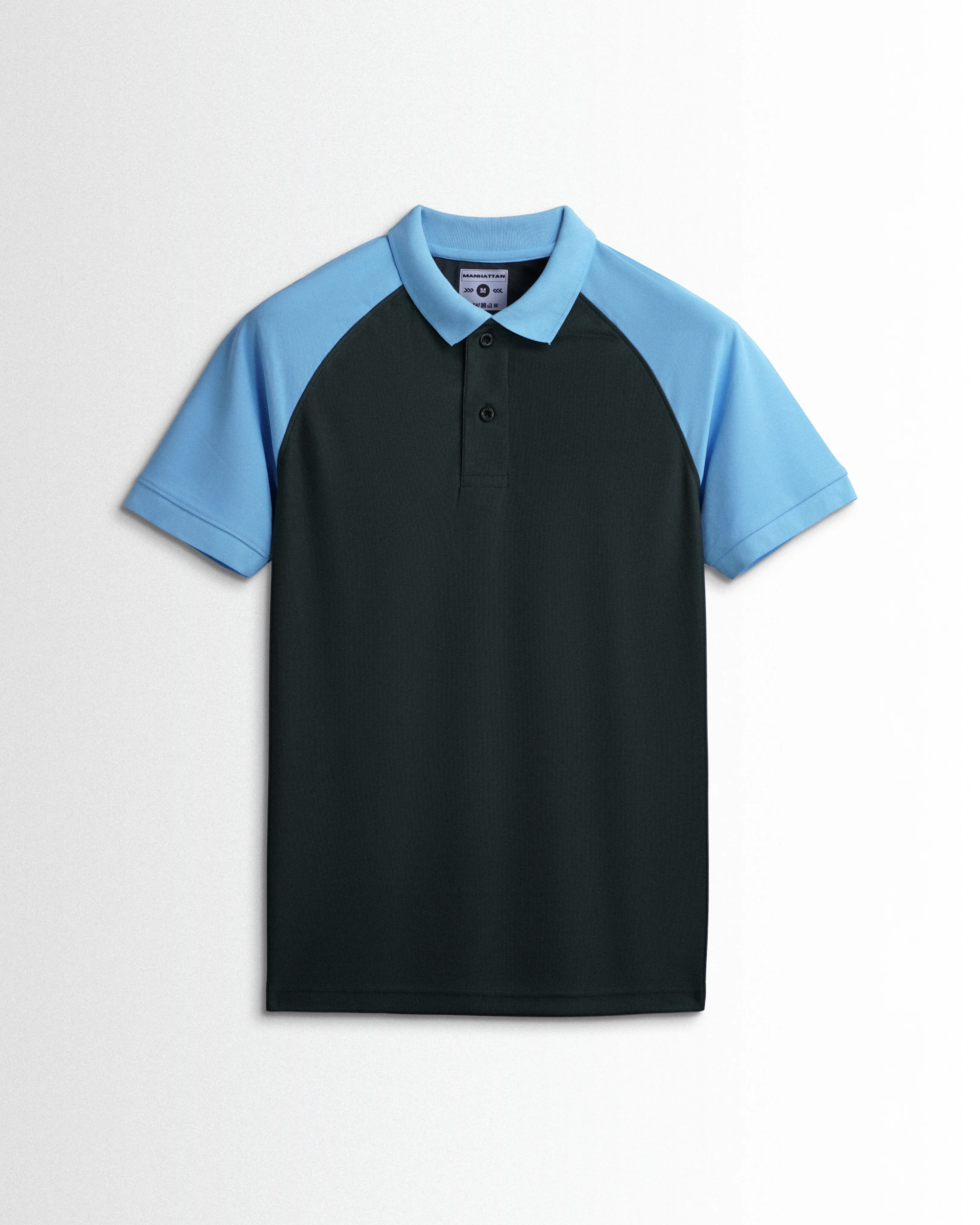 Sports Dry Fit Sky Blue/Grey Raglan Polo T Shirts