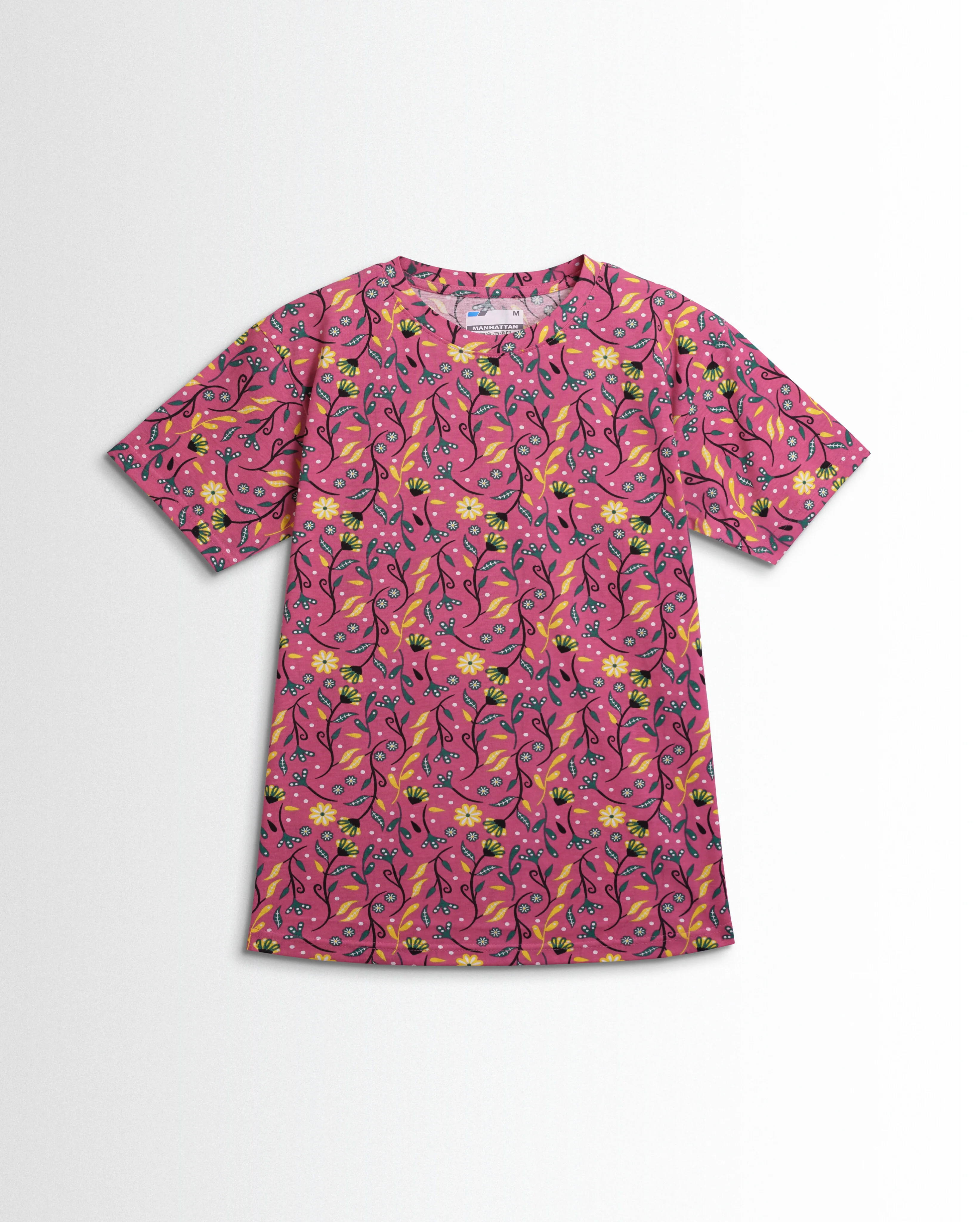 Women's Co ord set Dark Pink Flower - Image 3