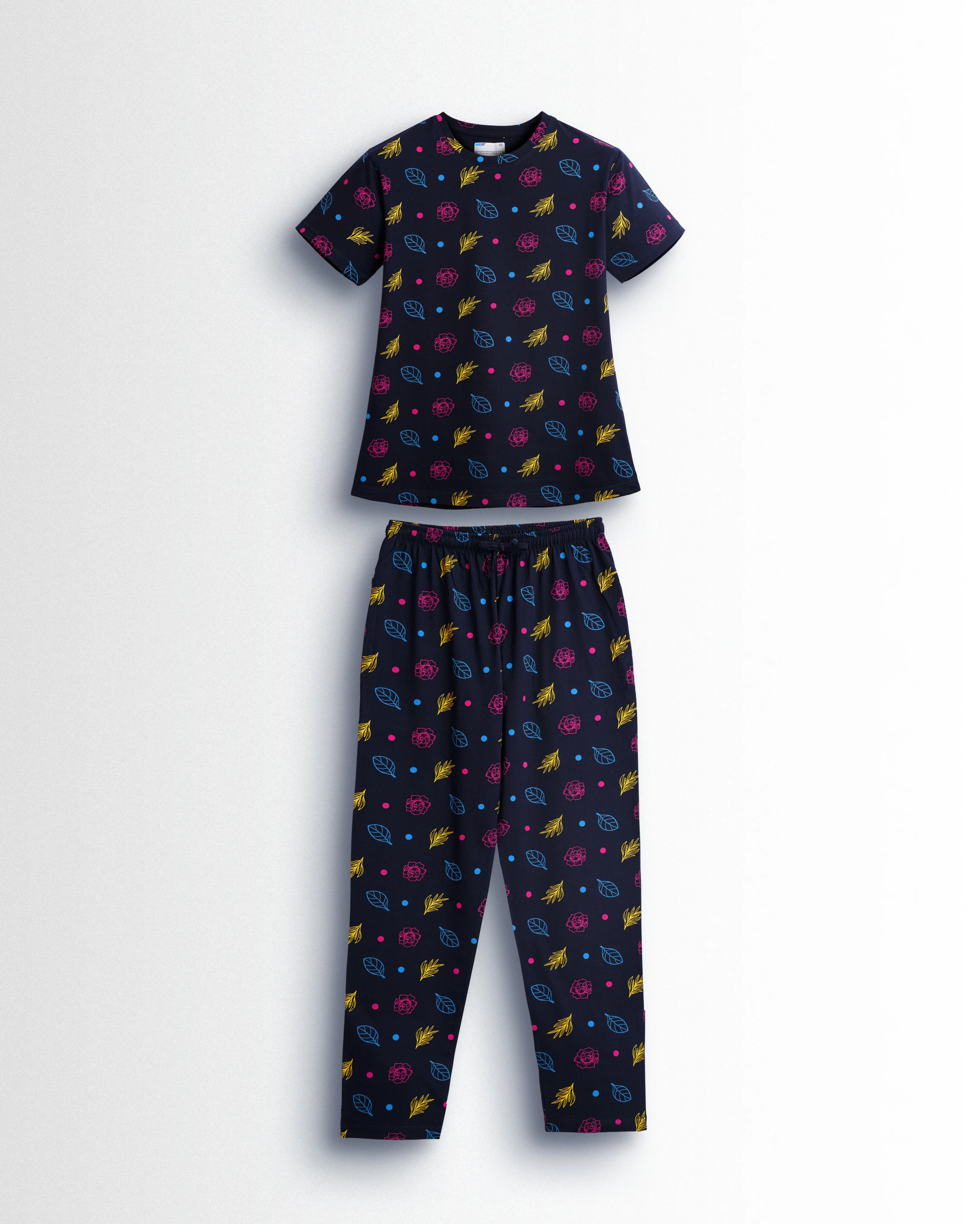 Women's Co ord set Navy Leaf